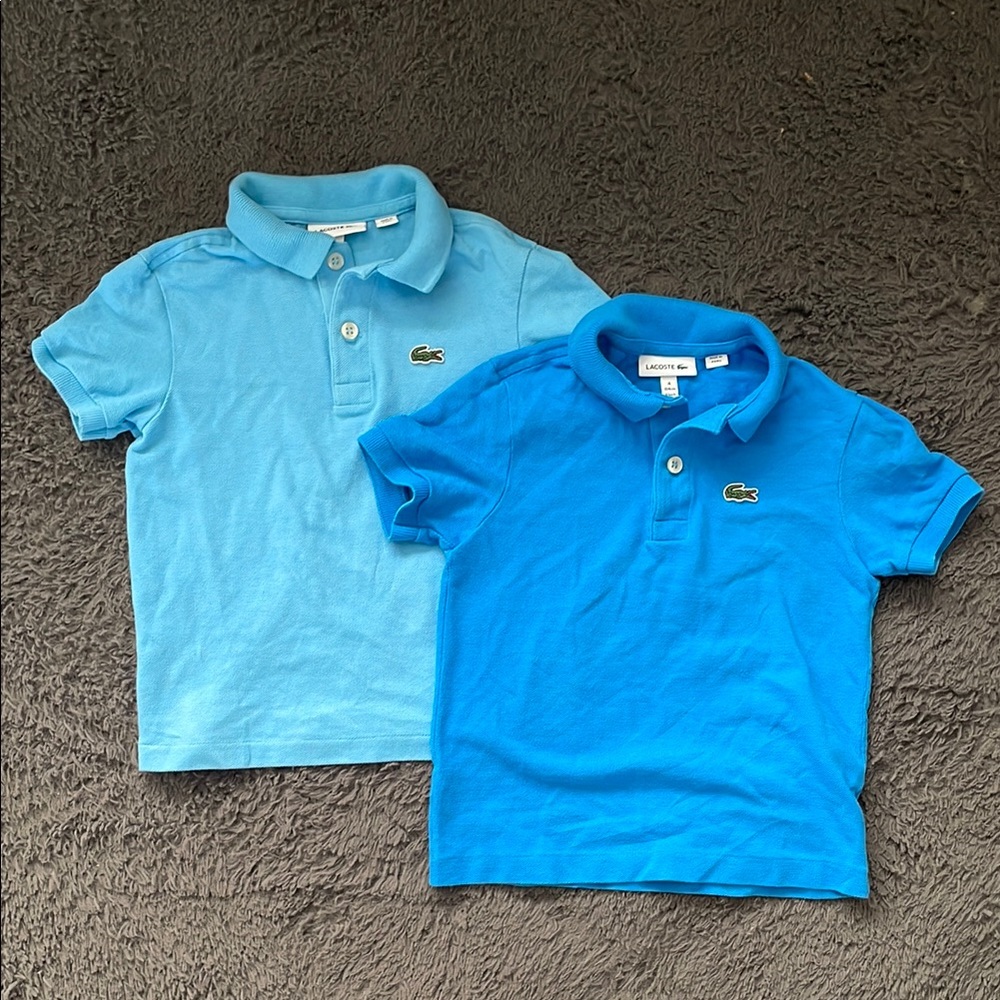 Set of 2 Lacoste Dark Blue and Light Blue Polo Shirt Short-Sleeved Casual Tops